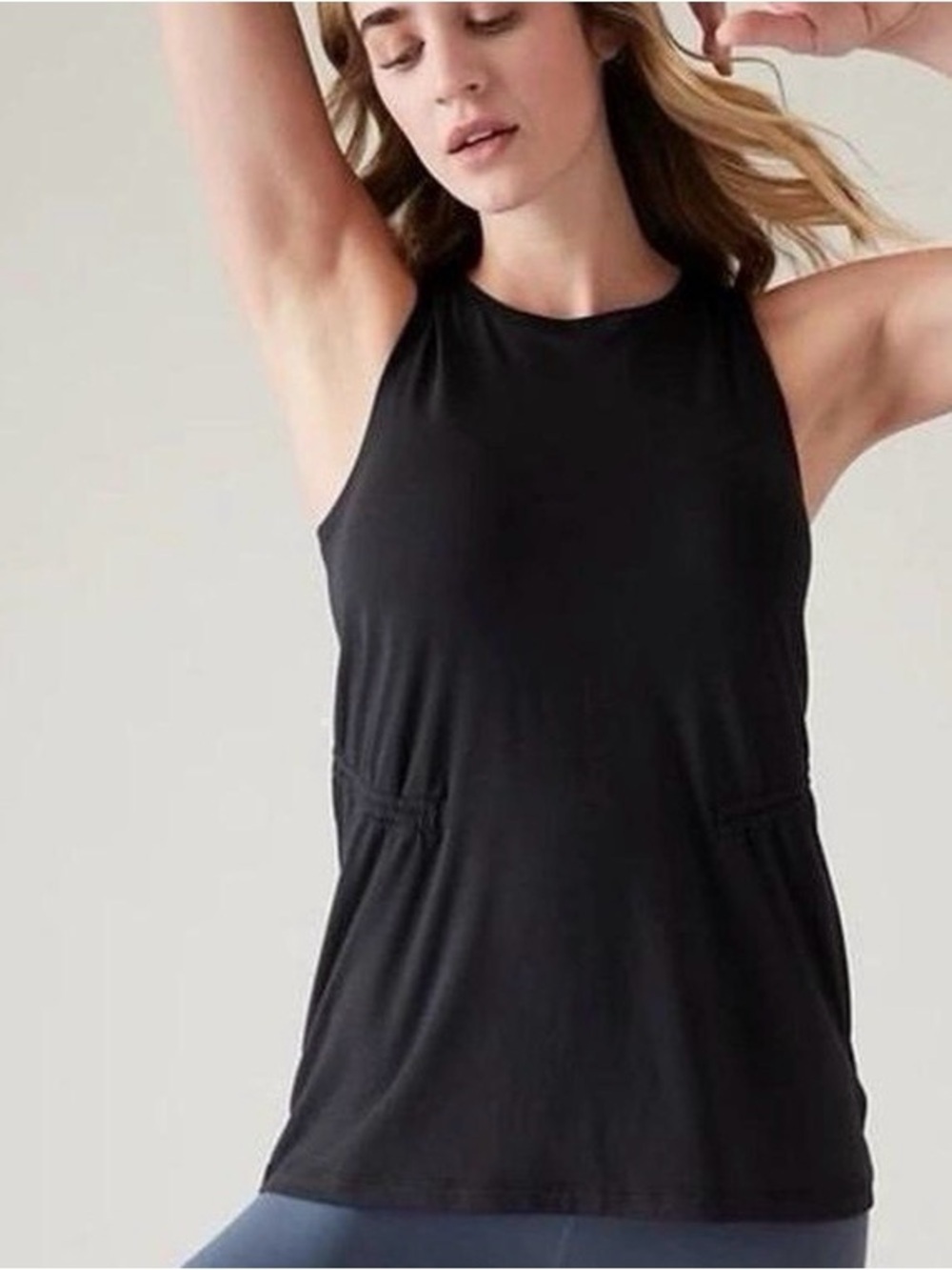 Athleta Womens Black Air Out Cinch Sleeveless Tank Top in size S